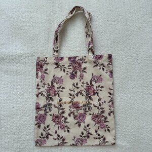 LoveShackFancy Pink & Purple Rose Print Canvas Tote – Romantic Cottagecore